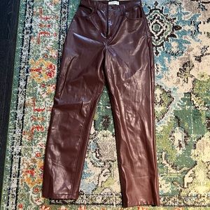 A&F 90’s Straight Ultra High Rise Leather Pant